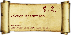 Vértes Krisztián névjegykártya