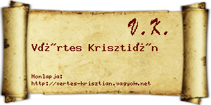 Vértes Krisztián névjegykártya